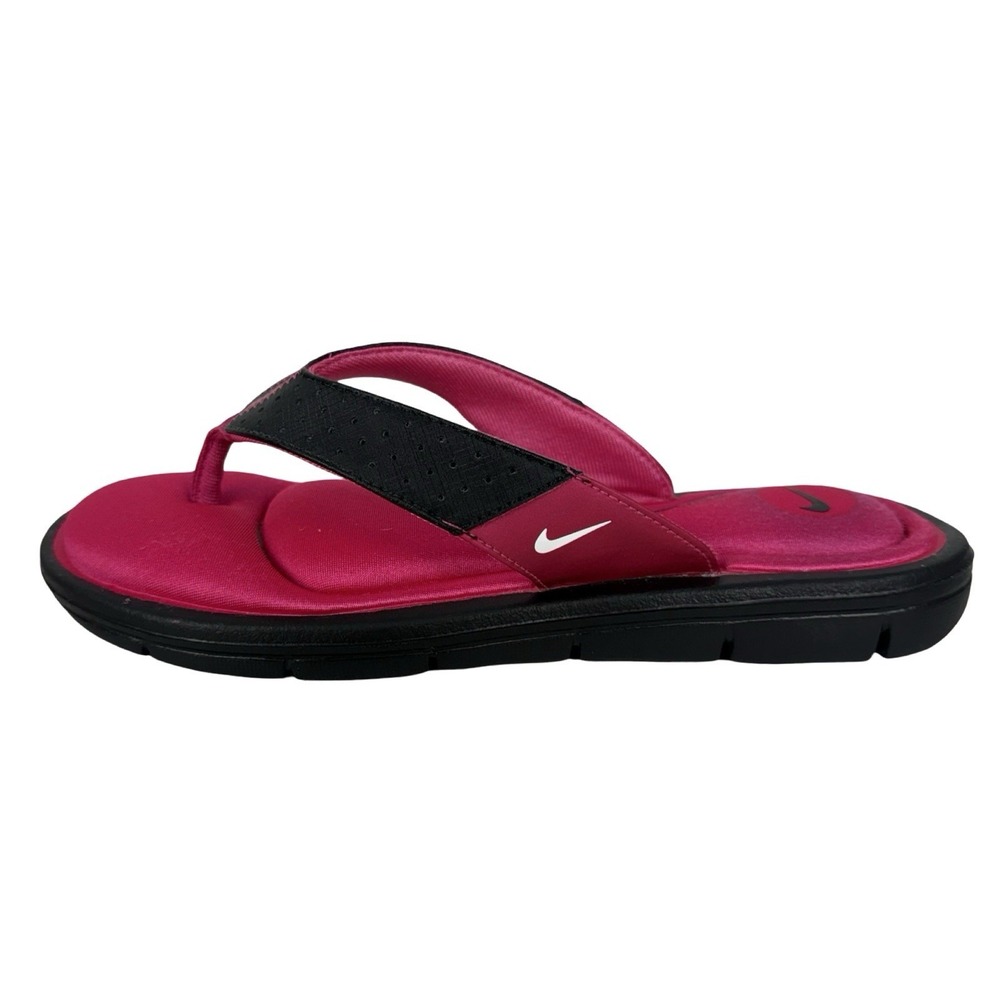 Nike Sandals Comfort Footbed Women Size 8 Pink Black Thong Flip Flop 354925 012 - Picture 6 of 9